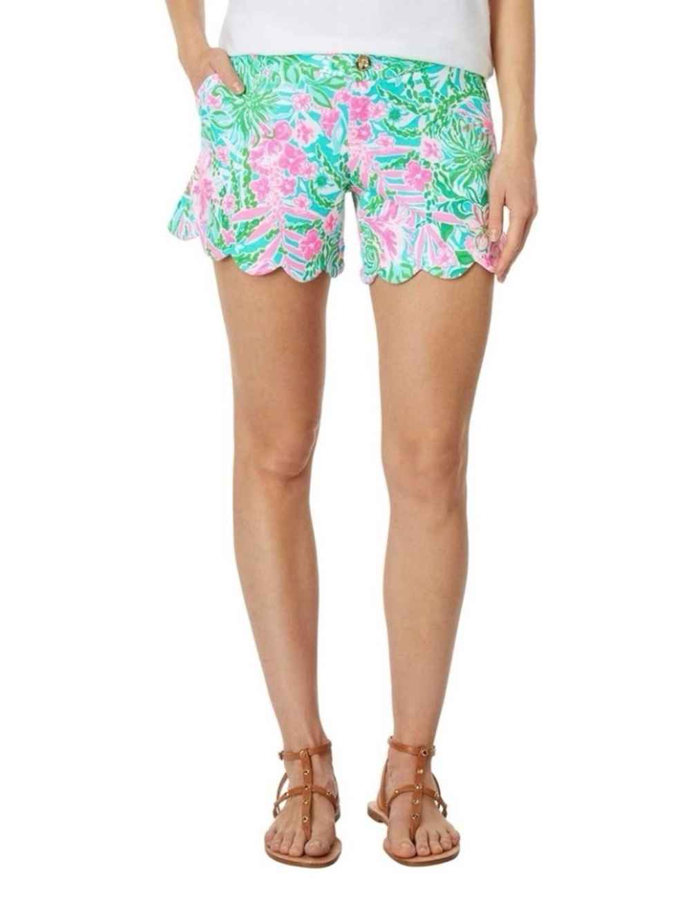 Lily Pulitzer Buttercup Scallop Hem Floral Print Shorts Sz. 6